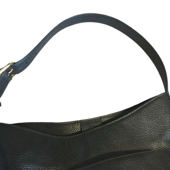 Tory Burch Thea Hobo in Black Med/Large Pebbled Leather Handbag Purse - Picture 3 of 10